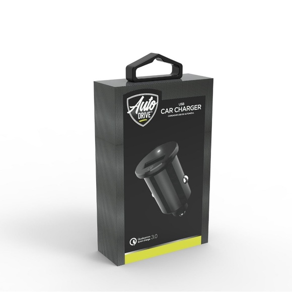 Auto Drive Black Quick Charge 3.0 USB Car Charger - Picture 3 of 10